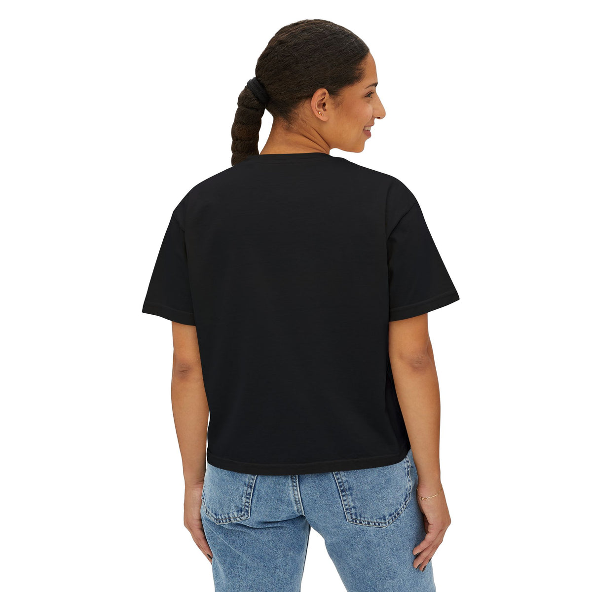 Le102 Jesus Women’s Boxy Tee — Minimal Christian Graphic T-Shirt