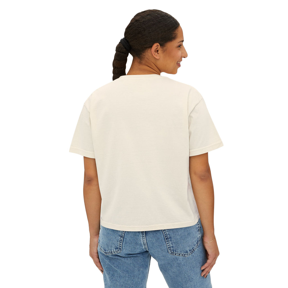 Le102 Jesus Women’s Boxy Tee — Minimal Christian Graphic T-Shirt