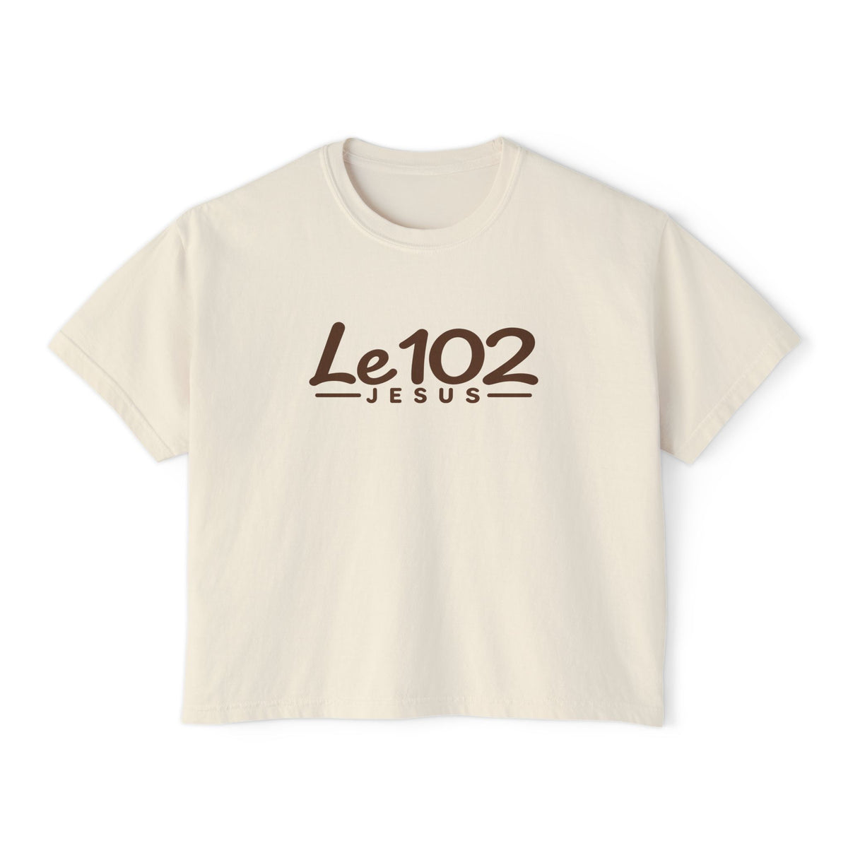Le102 Jesus Women’s Boxy Tee — Minimal Christian Graphic T-Shirt