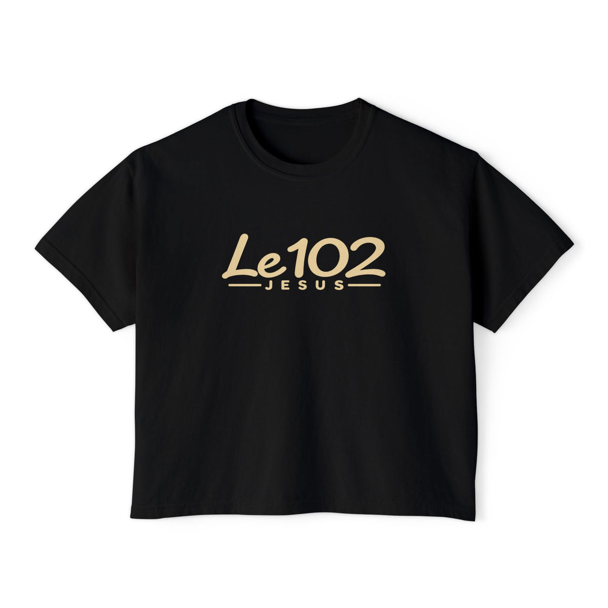 Le102 Jesus Women’s Boxy Tee — Minimal Christian Graphic T-Shirt