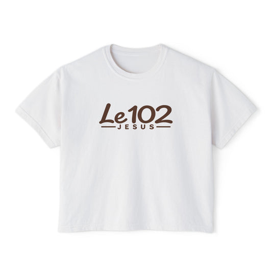 Le102 Jesus Women’s Boxy Tee — Minimal Christian Graphic T-Shirt