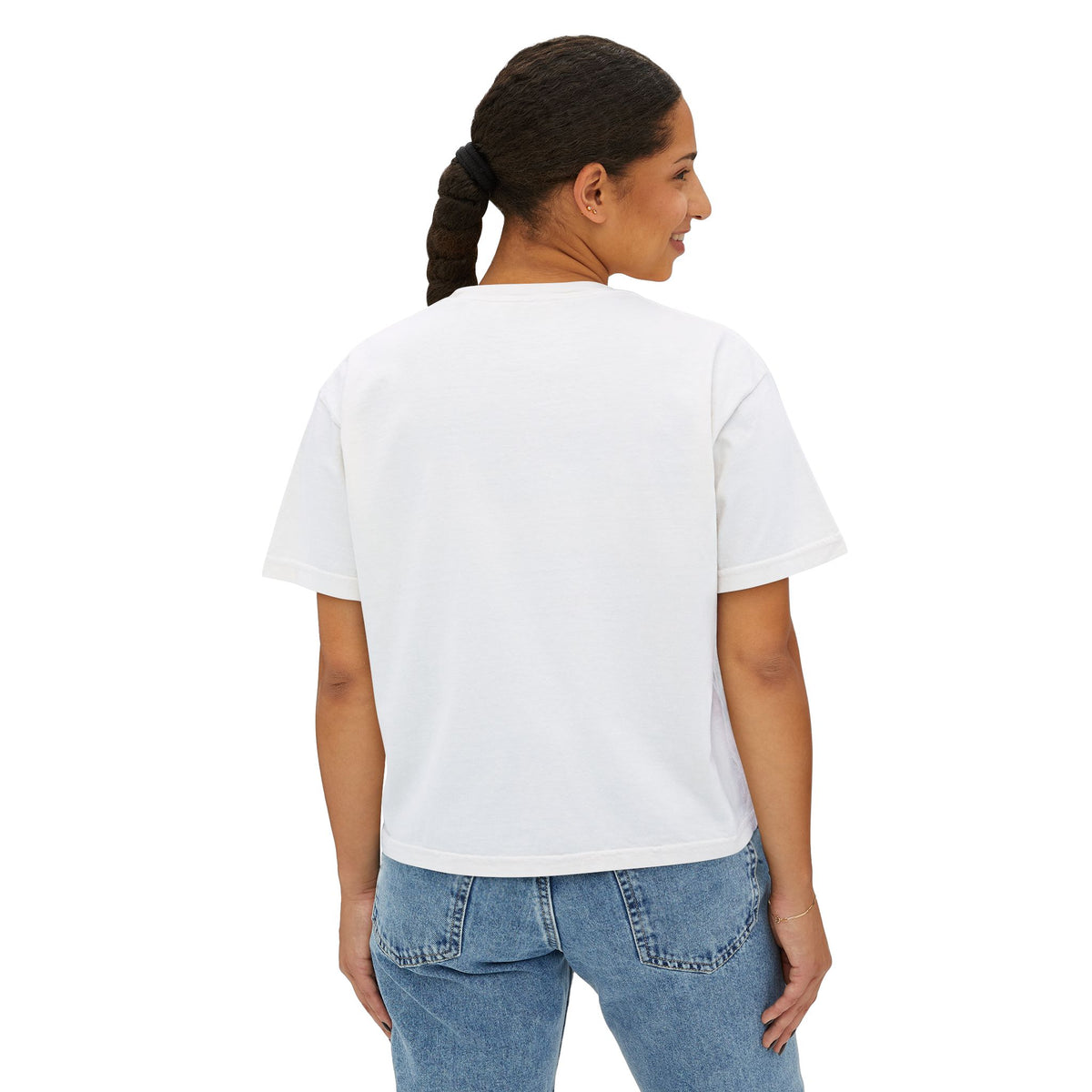 Le102 Jesus Women’s Boxy Tee — Minimal Christian Graphic T-Shirt